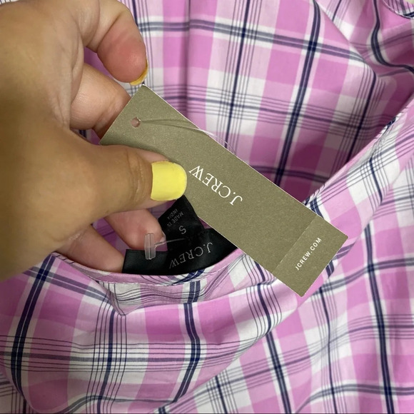✨NWT J. Crew Pink Violet Pastel Plaid Tie Neck Halter Top Size Small - Picture 6 of 10